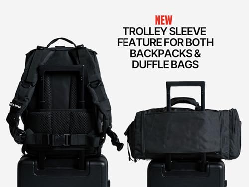 WOLFpak Alpha Black 45L Waterproof Gym Backpack with Laptop & MOLLE Webbing