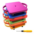 GSE Sports Indoor Gym Floor Scooter Board Set of 6 with Handles - Kids Play