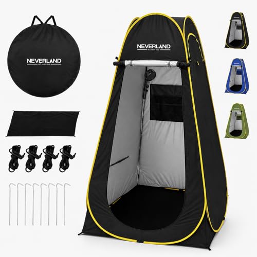 Black Pop Up Privacy Shower Tent for Camping 47x47x77 Inch
