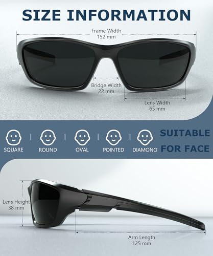 Polarized Sports Sunglasses Men Women UV400 Protection Cycling Fishing Running Black+Blue Green+Red