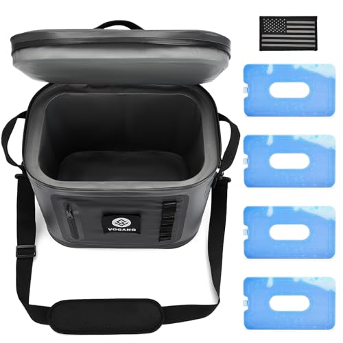 Vogano Leak-Proof Soft Cooler Bag 12H Cold Retention - Black, 28 Can