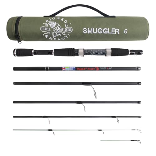 Rigged & Ready Smuggler 6 Travel Fishing Rod & Reel Combo 2 Tips, Compact Case