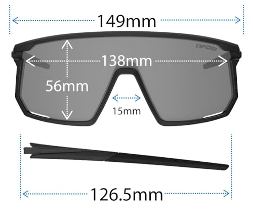 Tifosi Moab Full-Frame Cycling Sunglasses - Shatterproof Lightweight Shield Blackout