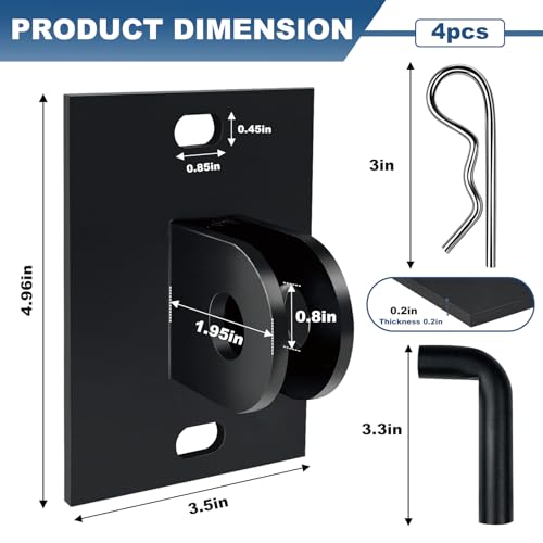 Heavy Duty Dock Hinge Kit for Floating Docks - 2 Holes / 4 Set