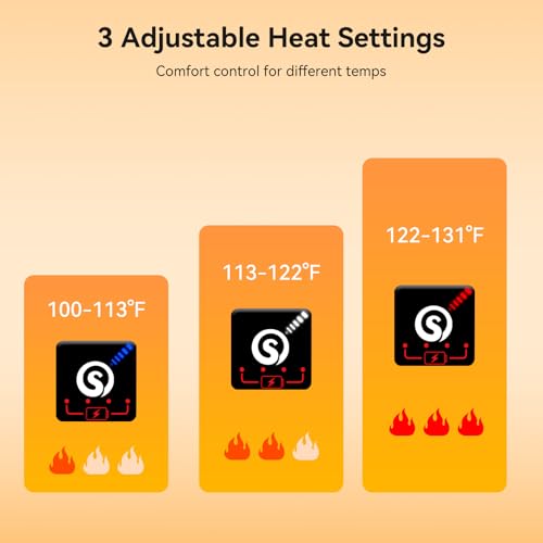Large Grey Heated Socks for Men & Women with 3 Heat Levels, Up to 10 Hours Battery-Powered Warmth