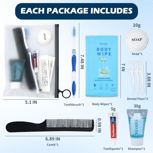 Warmify 100-Pack 7-in-1 Homeless Hygiene Kits - Travel & Donation Ready