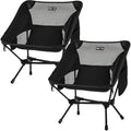 Overmont Ultralight Portable Camping Chair - Black, 2 Pack, Supports Up to 330 Lbs