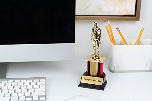 The Office Dundie Award Replica Trophy with 6 Interchangeable Plates - 8 Inches Tall