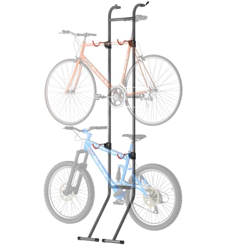 Suchtale Two-Bike Wall & Floor Bicycle Rack - Adjustable Indoor Storage for Road & Mountain Bikes