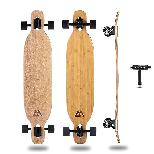 Magneto Bamboo Drop Through Longboard for Cruising Carving & Dancing - Flexible Deck