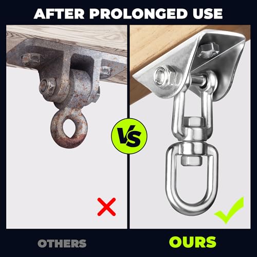 Heavy Duty Swing Hanger Stainless Steel 2000 LB Capacity with Swivel - Black, 1 Pack