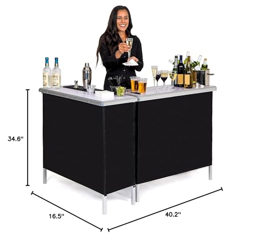 GoBar Portable Double Bar Table Set - Standard Version with Carrying Case for Events