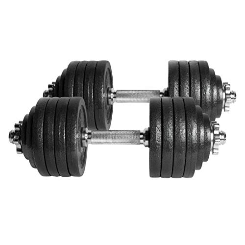 CAP Adjustable Cast Iron Dumbbell Weight Set 105 LB Pair with Knurled Handles