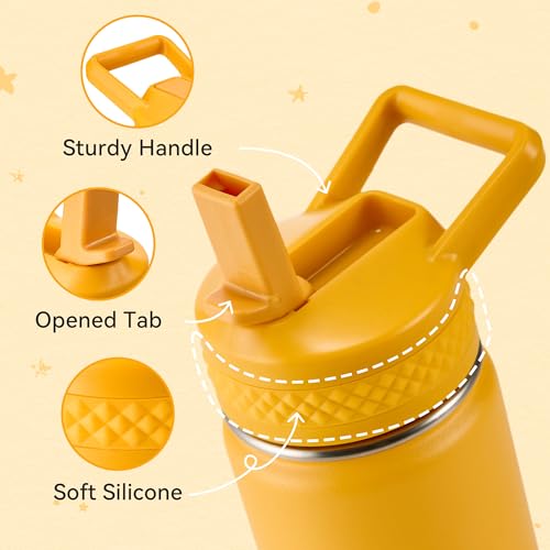 Kids Insulated Water Bottle with Straw - Sunrise / 12 Oz Stainless Steel