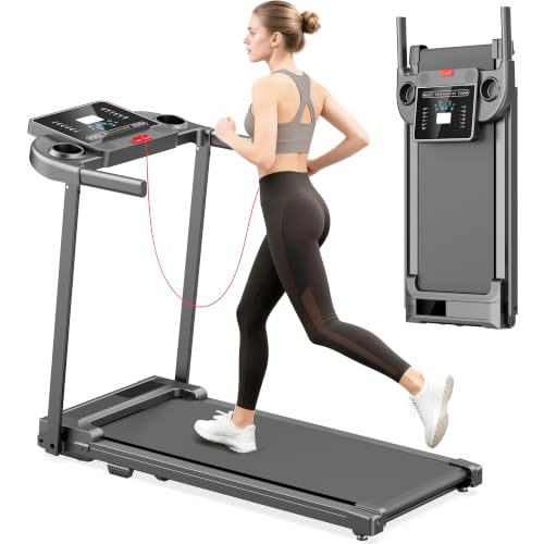 Foldable Home Treadmill with Handle Bar, LED Display & Quiet Motor - Compact Exercise Machine