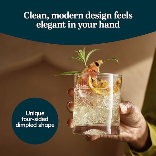 Libbey Impressions 16-Piece Clear Glass Tumbler and Rocks Glass Set - Double Old-Fashioned Drinkware