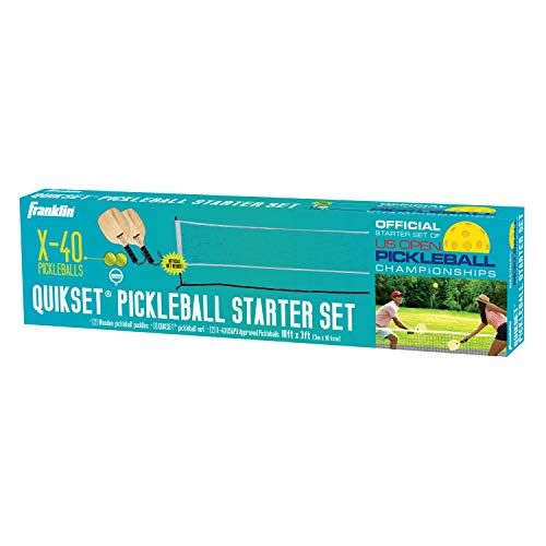 Franklin Sports Pickleball Starter Set - Official Starter Set of The US Open - Includes Net, (2) Paddles, and (2) X-40 Pickleballs