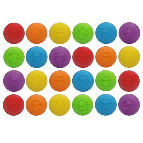 Velocity Lacrosse Practice Balls - Multi Color 24 Pack for Training & Recovery