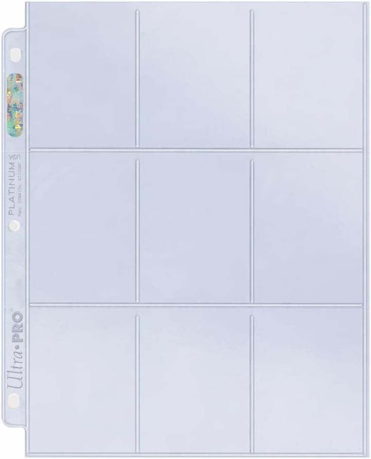 Ultra Pro 9 Pocket Pages - Platinum Series Card Sleeves for Trading Card Binders | 100 Pages