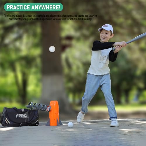 Kids Auto Baseball Pitching Machine Set with Bat and 10 Balls - Outdoor Sports Toy