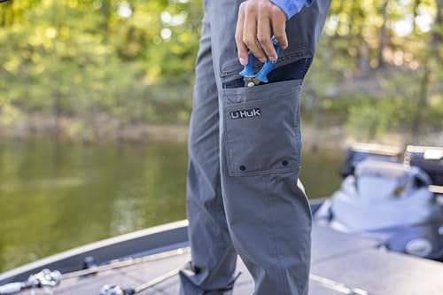 Men's HUK Icon Pro Pant - Performance Fishing Cargo Pants - Volcanic Ash 34