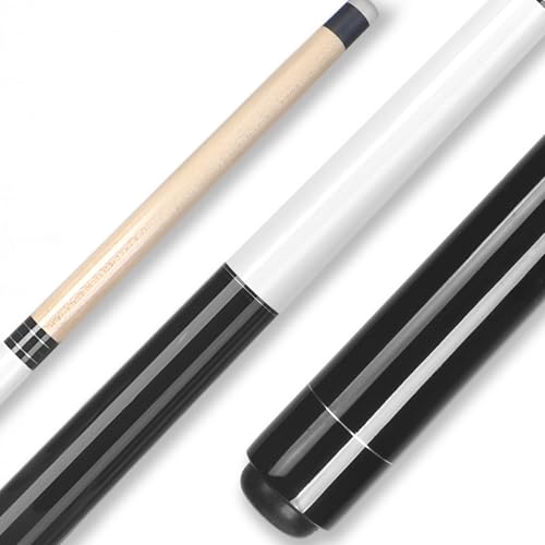 IIQ 2-in-1 Heavy Jump Break Pool Cue Stick 23-25oz Canadian Maple, Black & White