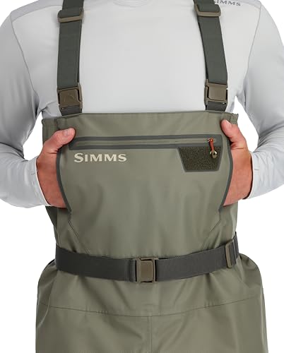 Simms Men's Tributary Stockingfoot Fishing Waders - Breathable Waterproof Chest, Basalt / Medium / 9-11