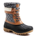 ALEADER Women's Waterproof Snow Boots Brown Grey Winter Duck Boots Size 7