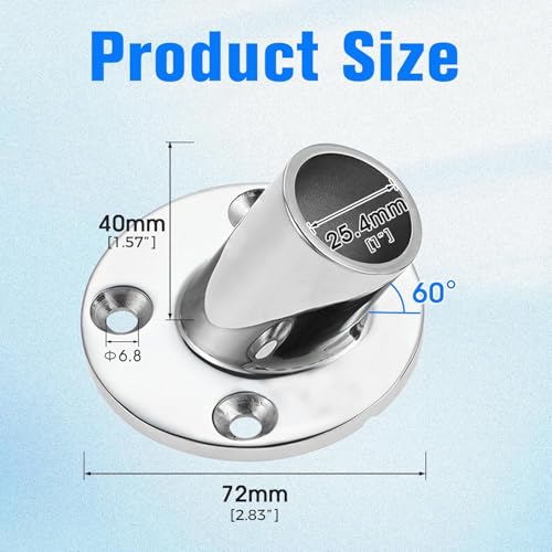 Heavy Duty Marine Stainless Steel Boat Hand Rail Fitting 7/8 Inch Diameter - 1 Piece