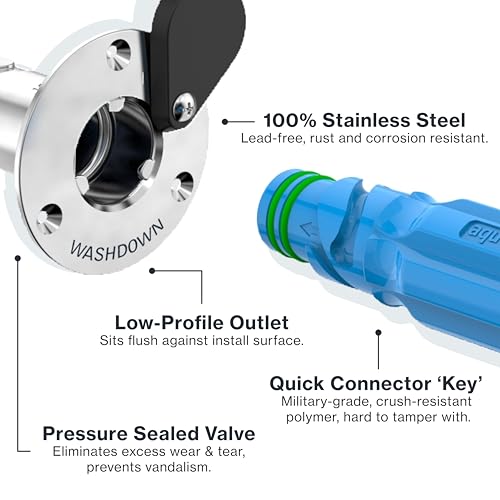 Marine Deck Washdown Fitting with Quick Connect Stainless Steel Hydrant for Boats