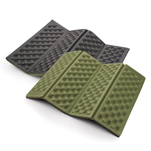 Portable Waterproof Folding Seat Pad - Green 2pcs for Camping Hiking Outdoor