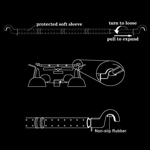 LITTLEMOLE Heavy Duty Car Fishing Rod Holder Adjustable 35-57 Inch for SUV Van