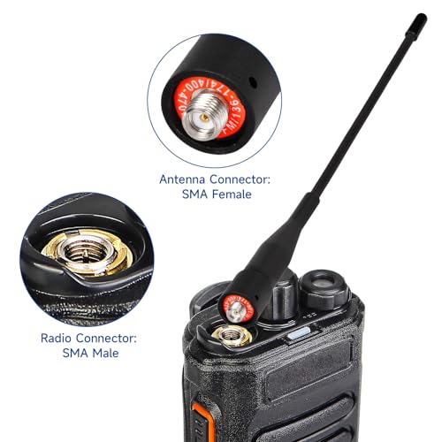 Two Way Radio Antennas 6 Inch VHF/UHF Dual Band SMA Female Pack of 2