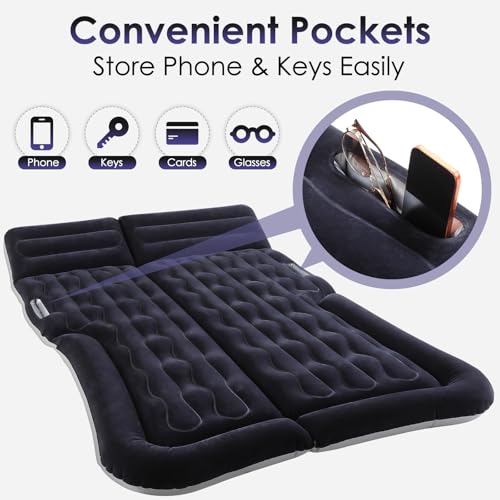 Inflatable Car Bed Mattress for SUV Sedan Truck & Minivan - Portable Travel Comfort Kit