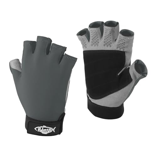 Charcoal UV Fishing Gloves Sun Protection Fingerless Kayaking Gloves - Small