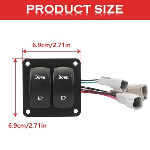 12V/24V Waterproof Marine Trim Tab Switch Kit Double Rocker Control Panel