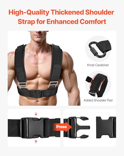 VEVOR Multi-Function Weight Sled for Push-Pull Strength Training - Orange Handle