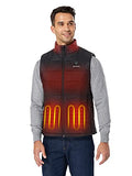 ORORO Men's Lightweight Heated Vest - 4-Zone USB-C Battery Puffer Vest, Large Black