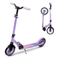Kids & Adults Kick Scooter with 8-Inch Wheels, Adjustable & Foldable - Purple