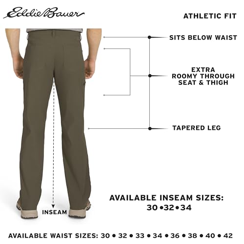 Eddie Bauer Men's Rainier Pants - 40W x 30L Slate Green, Waterproof, Active Fit