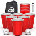 Giant Yard Pong Set - Durable Outdoor Indoor Lawn & Beach Games with Balls & Pump