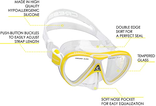 Kids Snorkeling Mask and Dry Snorkel Set - Yellow/White, Ocean Junior
