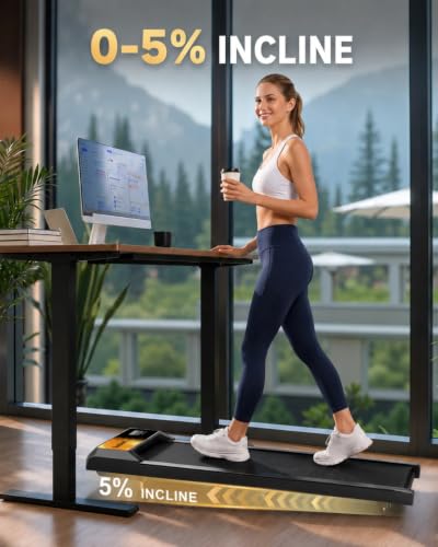 XVCAS Black & Gold Incline Walking Treadmill Pad with 2.5HP Quiet Motor for Home & Office