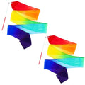 2-Pack Rainbow Silk Dance Ribbons for Kids Gymnastics & Party Fun