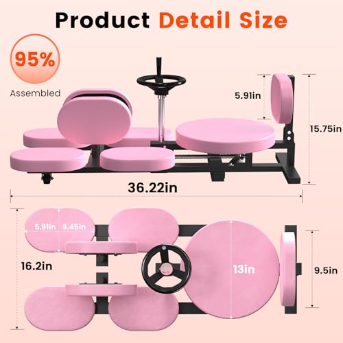 Extended Leg Stretcher for Flexibility & Splits Training - 36.2 Inch, Pink, Adjustable