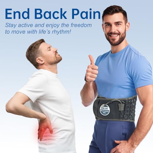 HONGJING Blue Decompression Back Support Belt for Lower Back Pain Relief