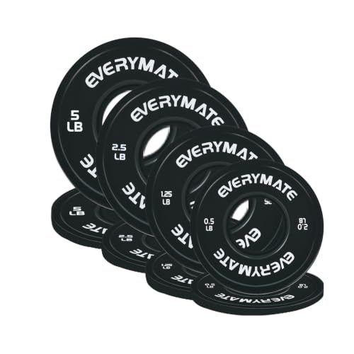 EVERYMATE 18.5 LB Black Fractional Olympic Weight Plates Set 0.5, 1.25, 2.5, 5 lbs