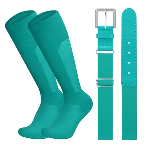 Youth Teal Baseball Belt and Socks Combo Set Breathable Softball Accessories