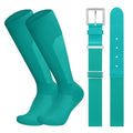 Youth Teal Baseball Belt and Socks Combo Set Breathable Softball Accessories