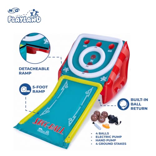 NSG Skee-Ball Inflatable Arcade Game for Kids & Family Backyard Party